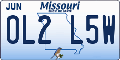 MO license plate OL2L5W