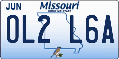 MO license plate OL2L6A