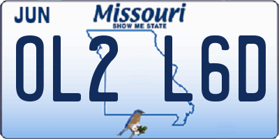 MO license plate OL2L6D
