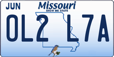 MO license plate OL2L7A