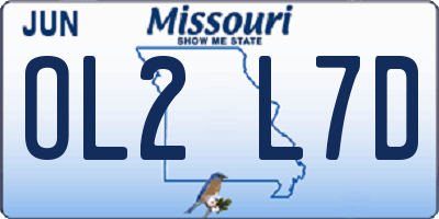 MO license plate OL2L7D