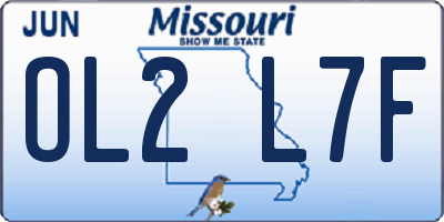 MO license plate OL2L7F