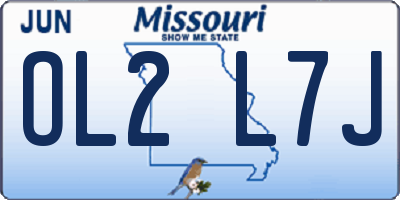 MO license plate OL2L7J