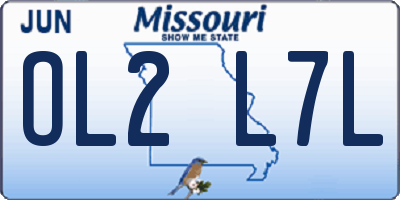 MO license plate OL2L7L