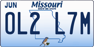 MO license plate OL2L7M