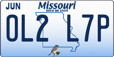 MO license plate OL2L7P