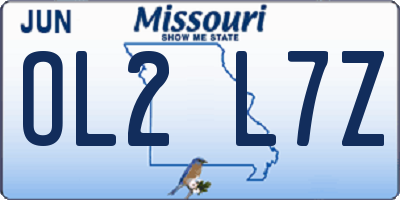MO license plate OL2L7Z