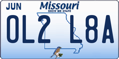 MO license plate OL2L8A