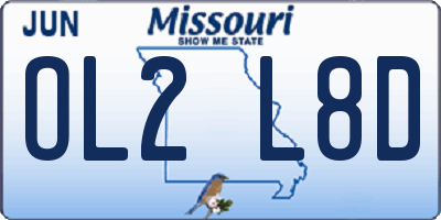 MO license plate OL2L8D