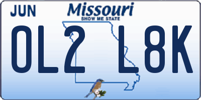 MO license plate OL2L8K