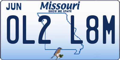 MO license plate OL2L8M