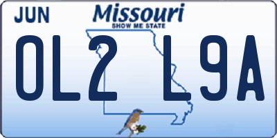 MO license plate OL2L9A