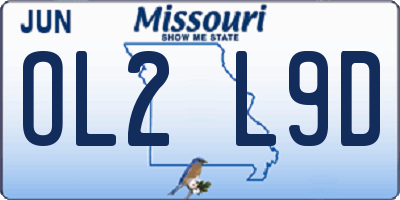 MO license plate OL2L9D