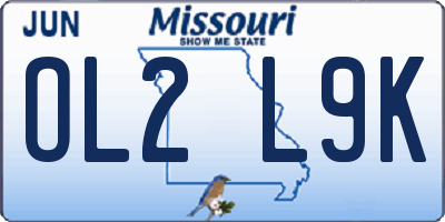 MO license plate OL2L9K