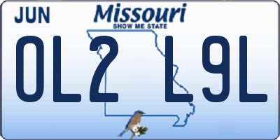 MO license plate OL2L9L