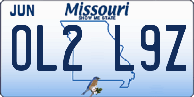 MO license plate OL2L9Z
