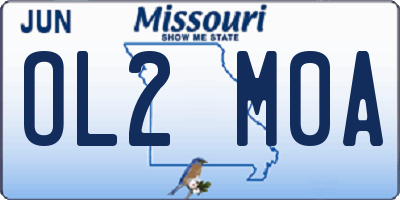 MO license plate OL2M0A