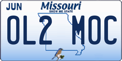 MO license plate OL2M0C