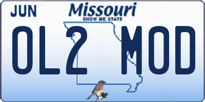 MO license plate OL2M0D