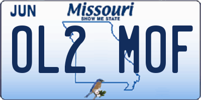 MO license plate OL2M0F