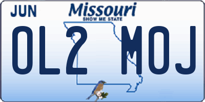 MO license plate OL2M0J