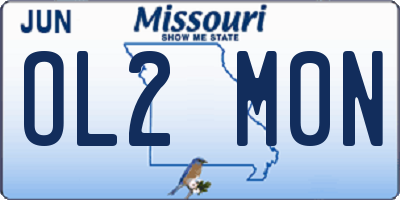 MO license plate OL2M0N