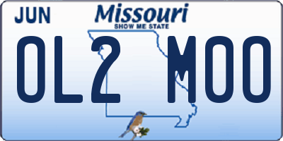 MO license plate OL2M0O