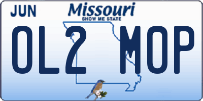 MO license plate OL2M0P