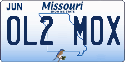 MO license plate OL2M0X