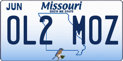 MO license plate OL2M0Z