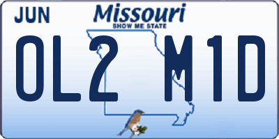 MO license plate OL2M1D