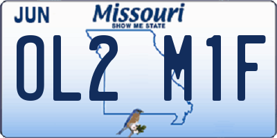 MO license plate OL2M1F