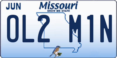 MO license plate OL2M1N