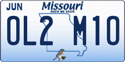 MO license plate OL2M1O