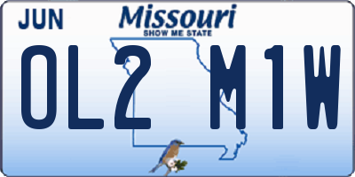 MO license plate OL2M1W
