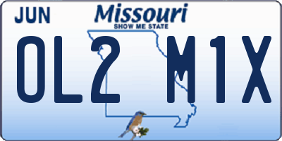 MO license plate OL2M1X