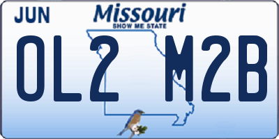 MO license plate OL2M2B