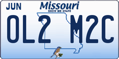 MO license plate OL2M2C