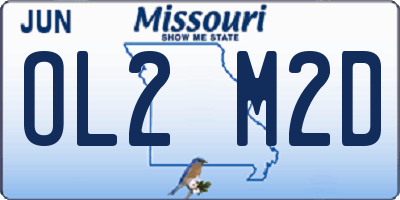 MO license plate OL2M2D