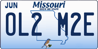 MO license plate OL2M2E