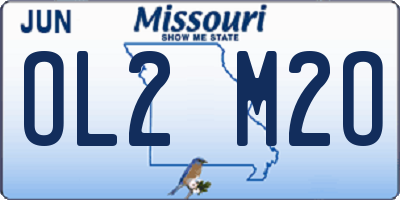 MO license plate OL2M2O