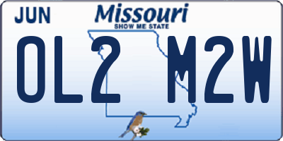 MO license plate OL2M2W