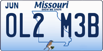 MO license plate OL2M3B