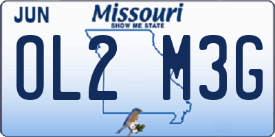 MO license plate OL2M3G