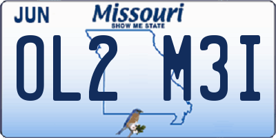 MO license plate OL2M3I