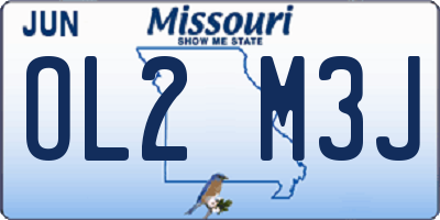 MO license plate OL2M3J