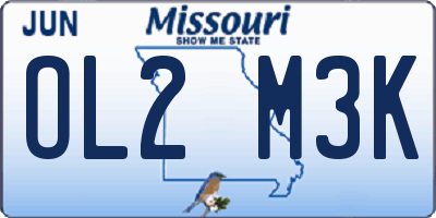 MO license plate OL2M3K
