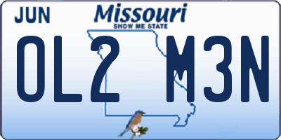 MO license plate OL2M3N
