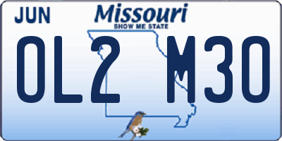 MO license plate OL2M3O