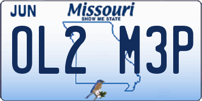 MO license plate OL2M3P